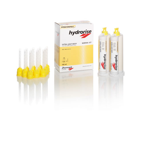 Silicone A - Hydrorise Extra Light Normal 2 cartucce da 50 ml 12 puntali miscelazione gialli