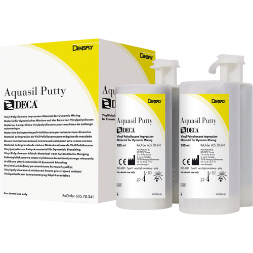 Siliconi A - Aquasil™ Putty Regular Set DECA Alta viscosità 2 cartucce da 380 ml cad. 4 cappucci