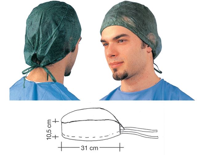 Monouso: Copricapo misura unica 100 pz. azzurro