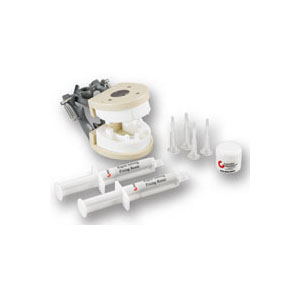 Modello ENDO Kit SED comprende articolatore con basi, 6 quadranti, resina di fissaggio (1 trasparente e 1 rossa) e putty per il fissaggio apicale dei denti