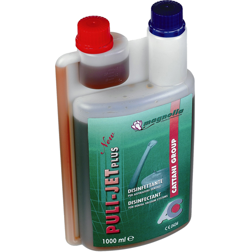 Puli-Jet Plus New 1 litro - Detergente, anticalcare e disinfettante concentrato aspiratori dentali e impianti centralizzati di aspirazione.
